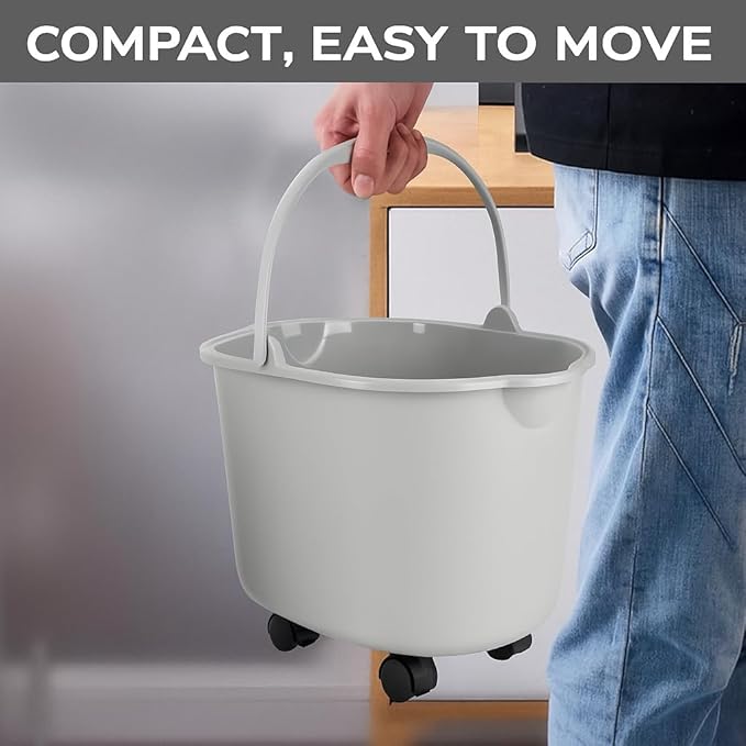 10pcs Rolling Mop Bucket with 360° Swivel Wheels, 20 Quart Heavy Duty Plastic for Large Cleaning Jobs, Fits Most Mops and Brushes, Commercial and Home Use. Compatible with GAVORA