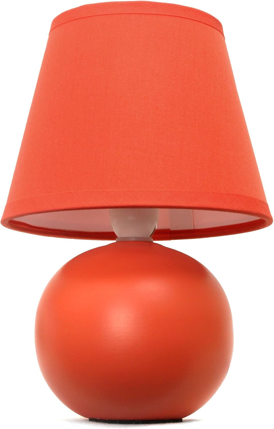 Simple Designs LT2008-ORG Mini Ceramic Globe Table Lamp, Orange