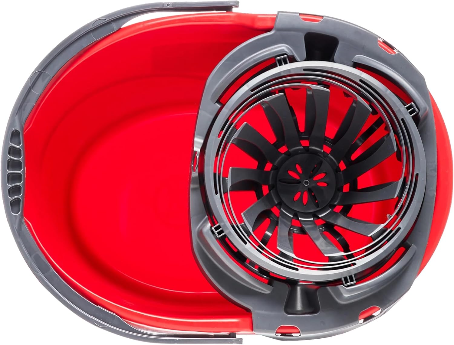 Quick Wring Bucket, 2.5 Gallon Mop Bucket with Wringer, Red