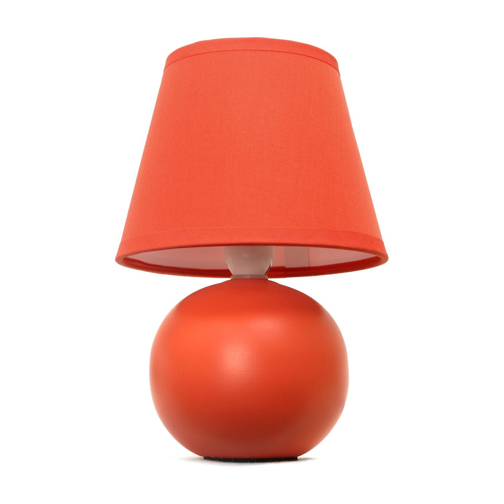 Simple Designs LT2008-ORG Mini Ceramic Globe Table Lamp, Orange