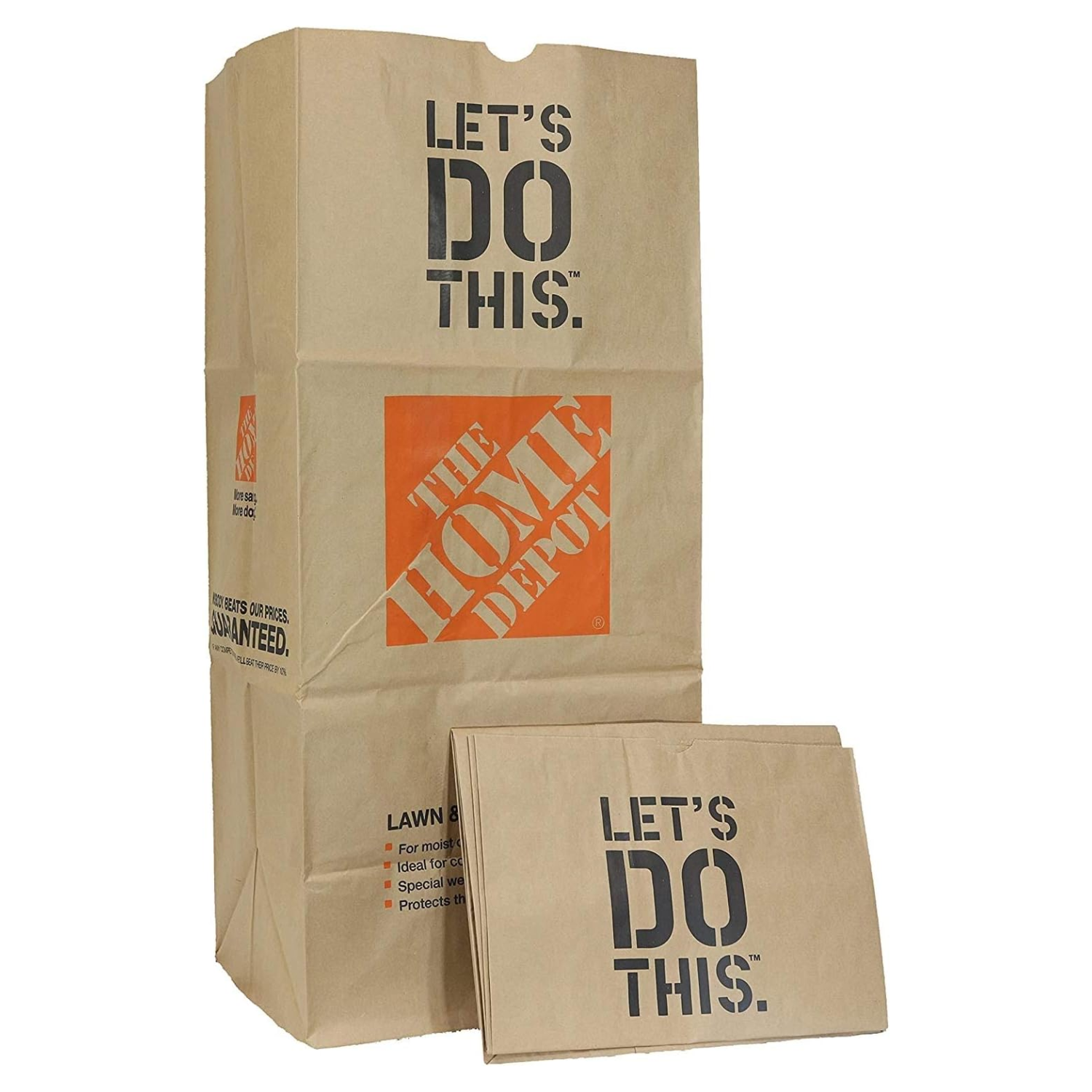 Heavy Duty Brown Paper 30 Gallon Lawn and Refuse Bags for Home and Garden (30 Lawn Bags)