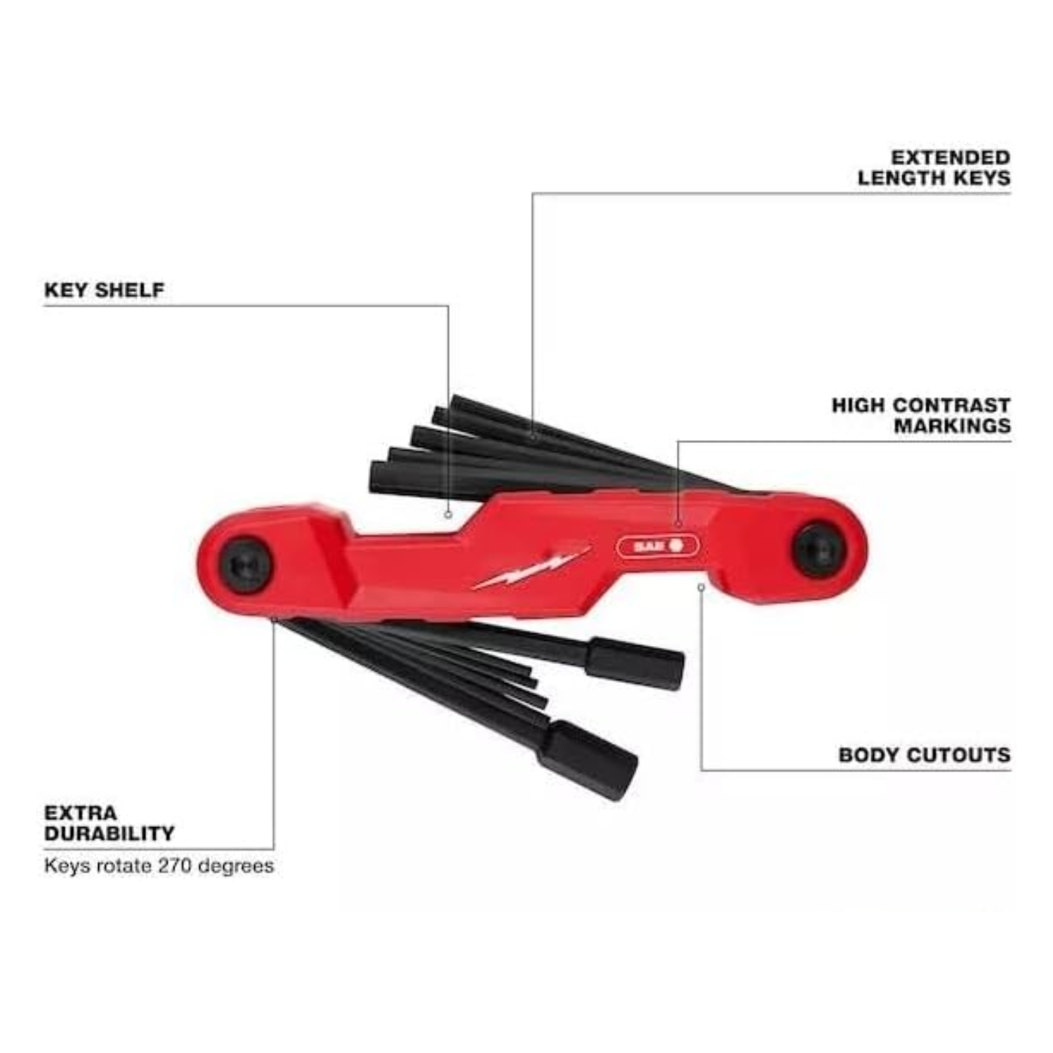 48-22-2180 11-Key Electrician's Folding Hex Key Set