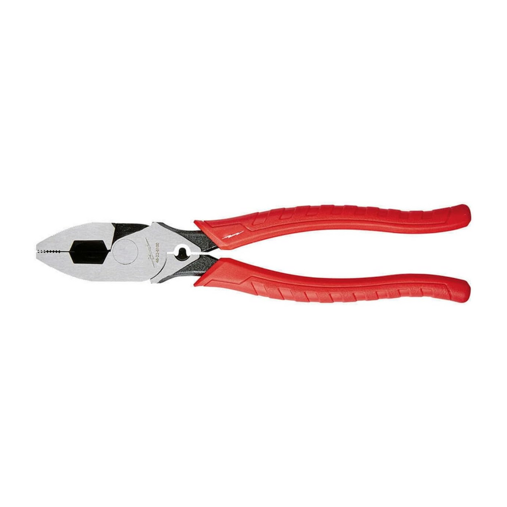 48-22-6100 9 In. High-Leverage Steel Linemans Plier With Fish