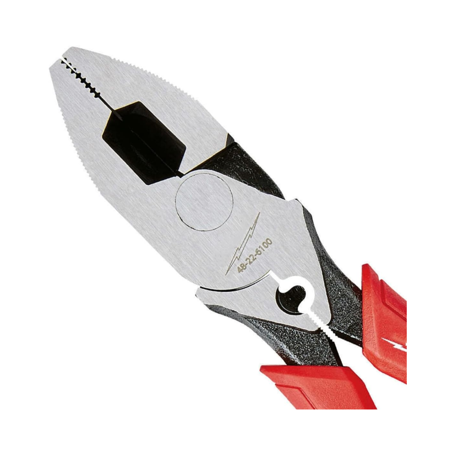 48-22-6100 9 In. High-Leverage Steel Linemans Plier With Fish